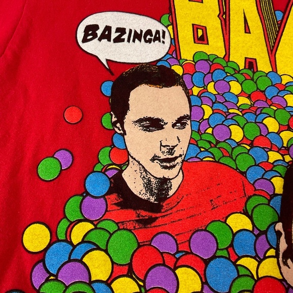 The Big Bang Theory Bazinga Sheldon Red Graphic Tee CW22 Ripple Junction Medium - Picture 6 of 8